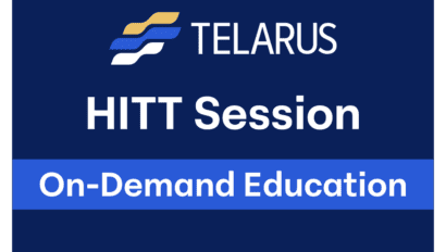 Blue and white graphic with the Telarus logo. Text reads, 'TELARUS HITT Session On-Demand Education.' Explore how mobility impacts networking in this insightful session, perfect for professionals anywhere, from South Florida to beyond.
