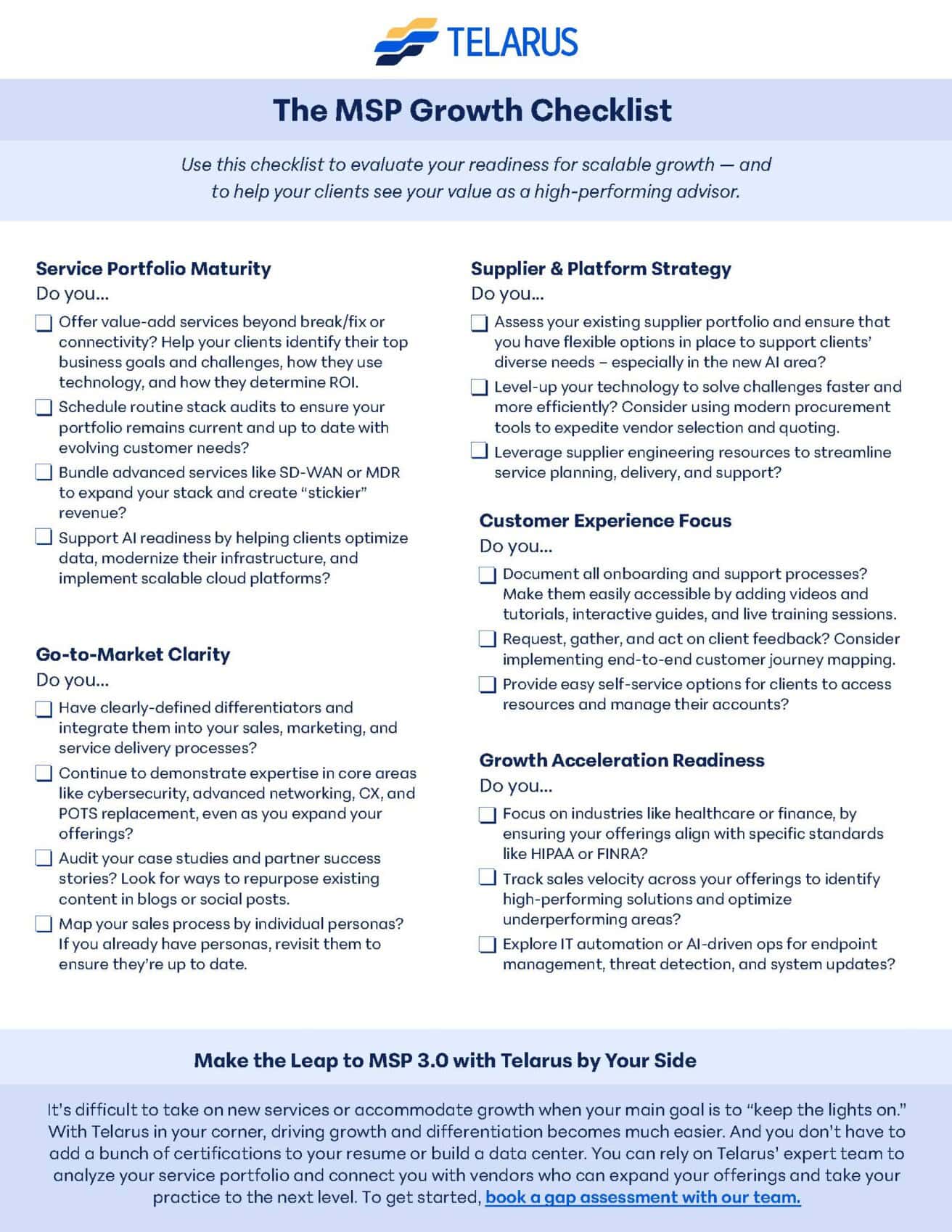 MSP Growth Checklist - Telarus