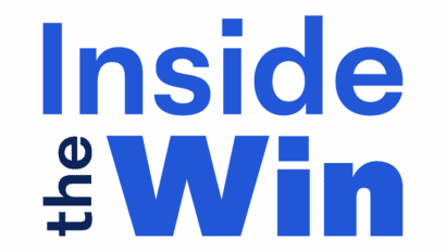 Bold blue text on a white background reads "Inside the Win," with the word "the" rotated vertically on the left side of the larger "Win.