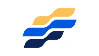 A logo with three wavy lines, each stacked horizontally. The top line is yellow, the middle is light blue, and the bottom is dark blue, all set against a white background with rounded corners—perfect for an Events Card.